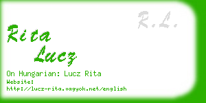 rita lucz business card